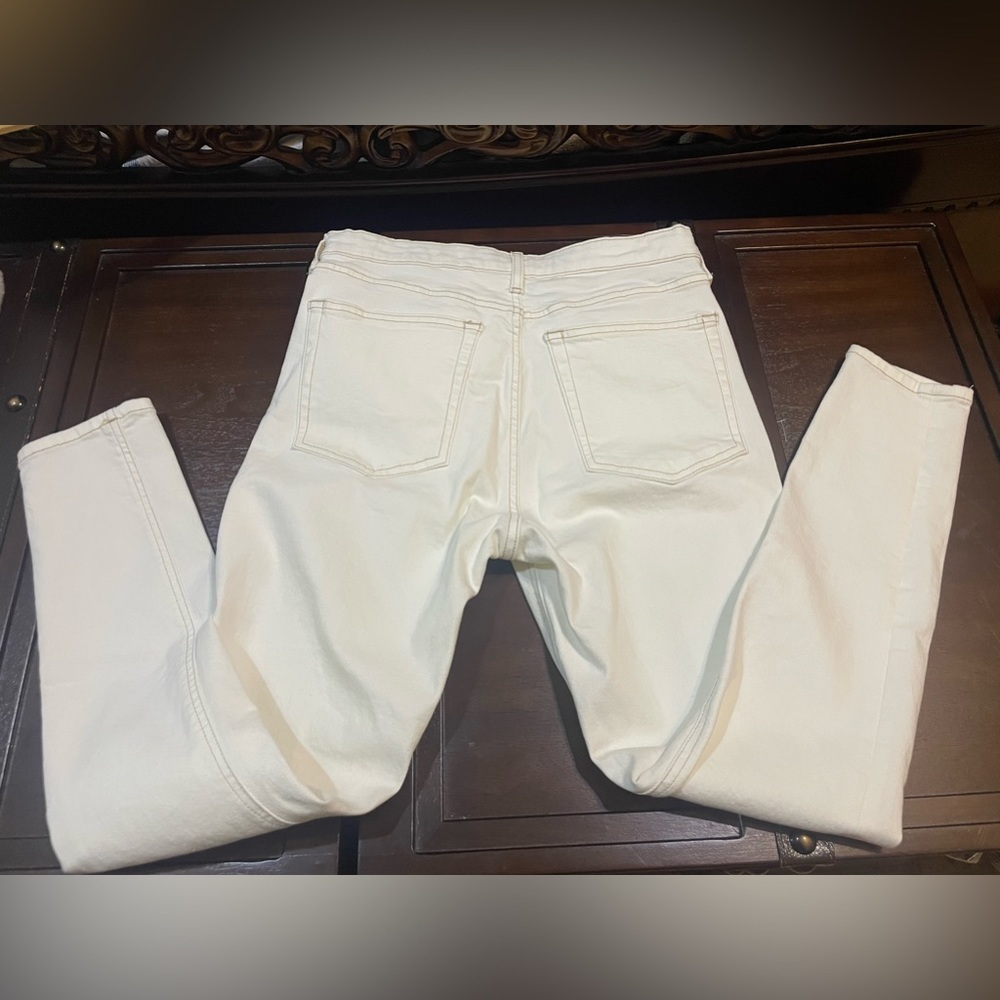white denim pants topshop size l w 32‎ / 81 cm long - Picture 5 of 15